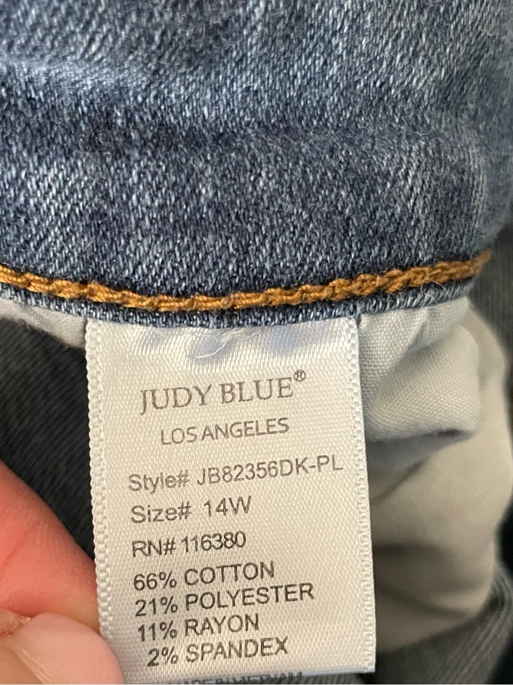 Judy Blue JB82356DK Mid Rise Straight Leg Jeans Size 14 - Picture 8 of 9